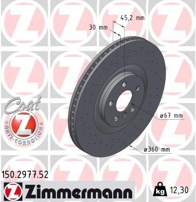 Bremseskive ZIMMERMANN 150.2977.52