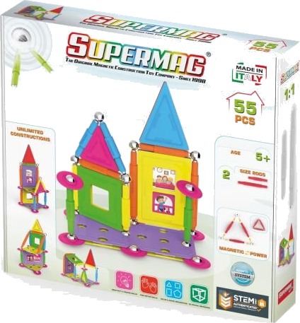 Supermag Prosjekthus Magnetisk Byggesett 5+ År 55 Deler
