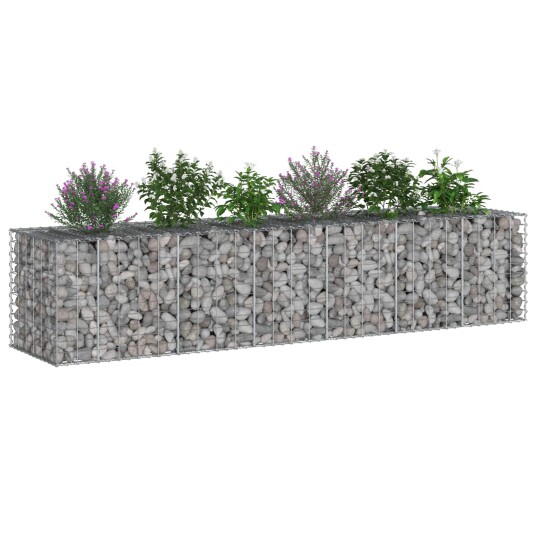 Gabion hevet seng 2 pcs sølv 260 x 60 x 55 cm Galvanisert Stål