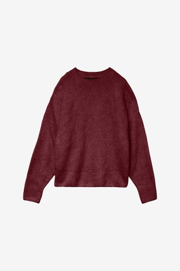 Vero Moda - Genser vmBoom LS O-neck Pullover - Rød