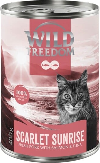 Wild Freedom Våtfôr Adult Red Kornfri Oppskrift Scarlet Sunrise Svinekjøtt Laks Og Tunfisk 6 X 400 G