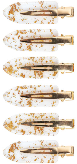 Brushworks Gold Flake No Crease Clips 6pcs