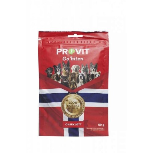 Provit Go`Biten Frysetørket Oksekjøtt 50G Onesize Provit Go`Biten Frysetørket Oksekjøtt 50G Onesize