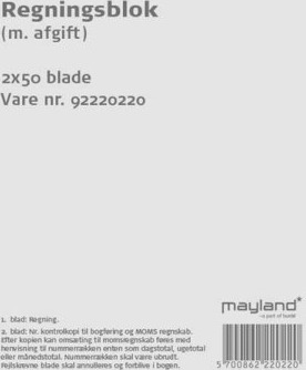Mayland 92220220 Hvit 128 Mm 200 Mm 160 G Mayland 92220220 Hvit 128 Mm 200 Mm 160 G