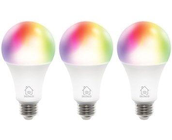 Deltaco Smart E27 RGB WiFi 9w 2700-6500K Dimbar 3-Pack Deltaco Smart E27 RGB WiFi 9w 2700-6500K Dimbar 3-Pack