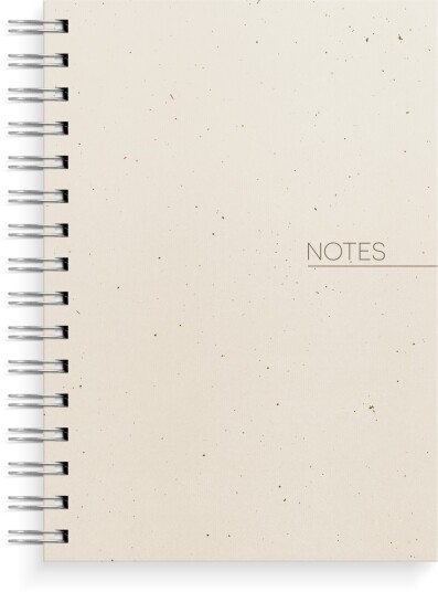 Notatbok A5 Beige spiral linjert Burde