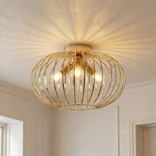 Taklampe Globe Domiluce dimbar Messing / gull Stue / spisestue Metall