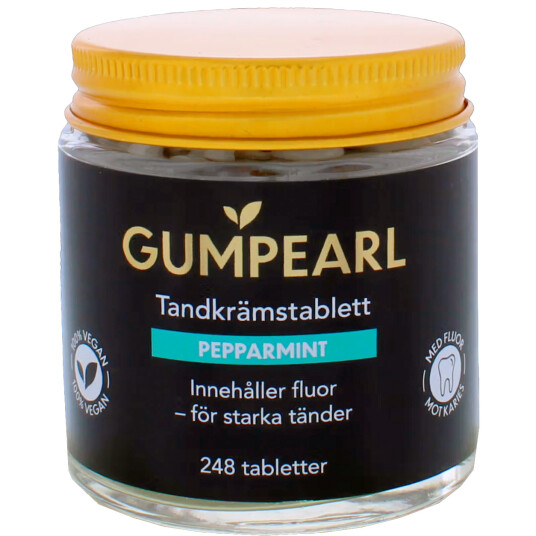 Tannkremtabletter GUMPEARL Peppermint Fluor Glass 248 pcs. Tannkremtabletter GUMPEARL Peppermint Fluor Glass 248 pcs.