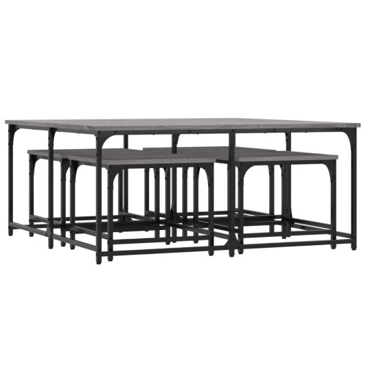 Stablebare salongbord 5 stk grå sonoma konstruert tre 8721012124981