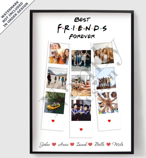 Personalisert Plakat Beste Venner For Alltid Polaroid Filmstrimmel Personalisert Plakat Beste Venner For Alltid Polaroid Filmstrimmel