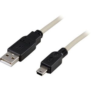 Deltaco 3m USB 2.0 A-kabel Grå/Hvit 480 Mbit/s