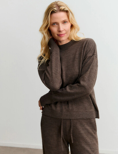 Rosemunde Rwvalencia Merino Wool Ls Pullover Brown M Rosemunde Rwvalencia Merino Wool Ls Pullover Brown M