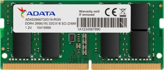 ADATA 4GB DDR4 2666MHz CL19 SODIMM AD4S26664G19 SGN
