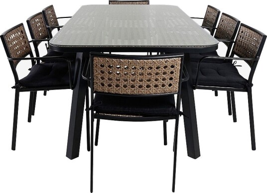 Venture Home Spisegruppe Paola med 8 spisestoler Paola Svart Venture Home Spisegruppe Paola med 8 spisestoler Paola Svart