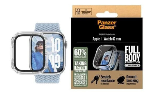 PanzerGlass Screen Protector Snappie Full Body Bulky Transparent Apple Watch Series 10 | 42mm