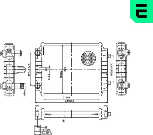 ERA 673565 Radiator motorkjøling ERA 673565 Radiator motorkjøling