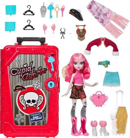 Monster High Skulltimate Secrets Cabin Slay-Cation Playset Cupid Asteria Doll And Accessories Multi/patterned ONE SIZE