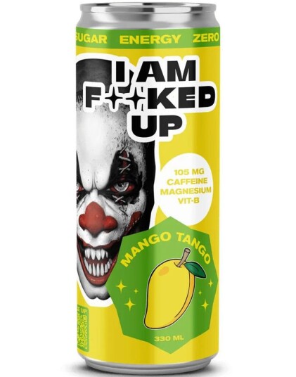 Fucked Up Mango Tango Sukkerfri Energidrikk med Mangosmak 330 ml Fucked Up Mango Tango Sukkerfri Energidrikk med Mangosmak 330 ml