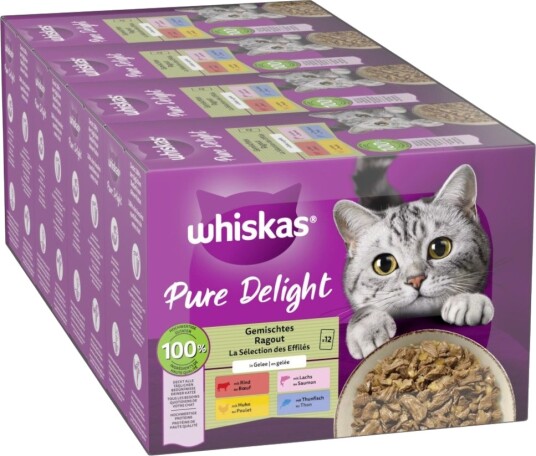 Whiskas Våtfôr Multipakke Pure Delight Porsjonsposer Blandet Pakke Ragout I Gelé 48 X 85 G Whiskas Våtfôr Multipakke Pure Delight Porsjonsposer Blandet Pakke Ragout I Gelé 48 X 85 G