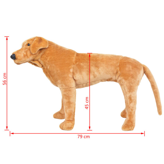 vidaXL Stående lekehund labrador plysj lysebrun XXL