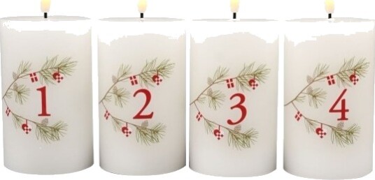 Det Gamle Apotek Adventslys M/Led H 12.5Cm Dia. 7.5Cm Dansk Jul