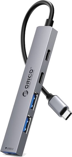 Hub 5-Ports Inngang 2In1: Usb-A/Usb-C / Utgan 2X Usb-A 2.0 + 1X Usb-A 3.0 + 1X Usb-C 2.0 + 1X Usb-C Pd65w-Kabel 0,17M Grå