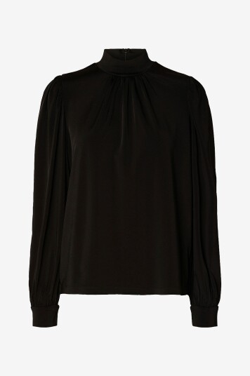 Selected FEMME - Topp slfSaya LS High Neck Top - Svart