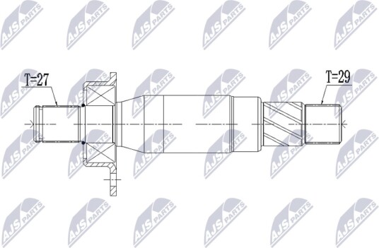 Flensaksel, differensial NTY NWP-CH-003