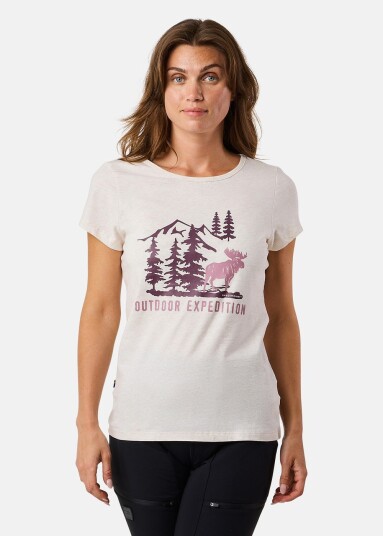 Swedemount Forest Tee W Beige Melange Elk 42 T-Shirts