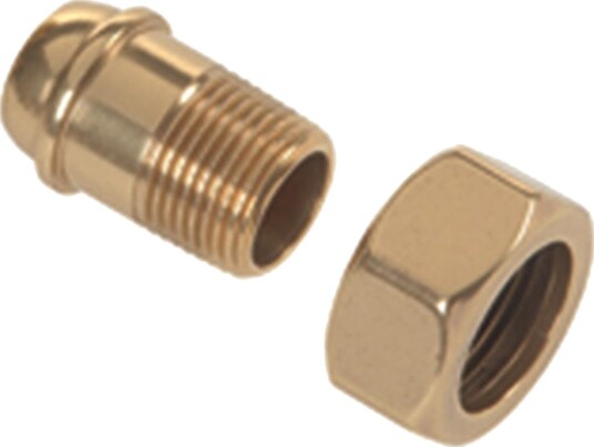 Mma 4161206 Nippel Rett, Til Radiatorventil, Med Mutter Dn 10