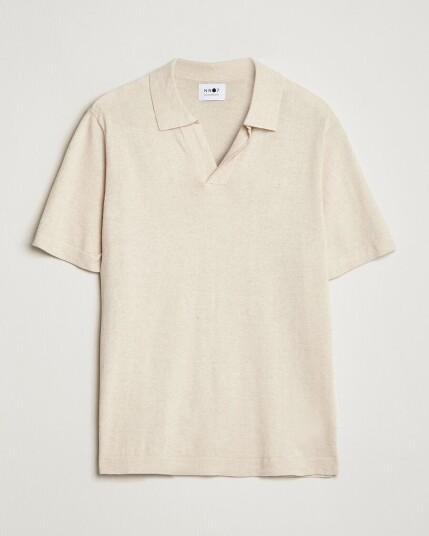 NN07 Ryan Cotton/Linen Polo Oat