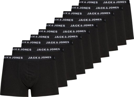 Jack & Jones Boksershorts jacSolid Trunks 10 pakning Svart Jack & Jones Boksershorts jacSolid Trunks 10 pakning Svart