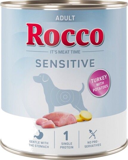 Rocco Våtfôr Sensitive 24 X Ny Oppskrift Med Poteter Kalkun 400 800 G 24 X 800 G