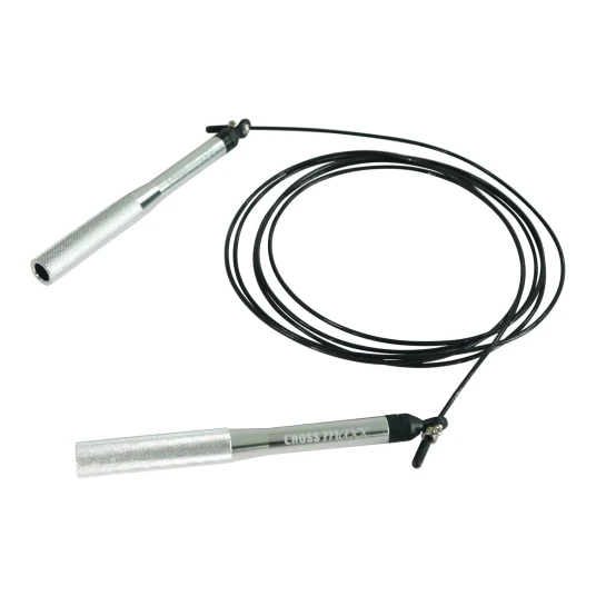 Crossmaxx PRO Speed Rope hoppetau. Justerbar lengde med lettvekts stålkabel og forkrommede aluminiumshåndtak ergonomiske grep