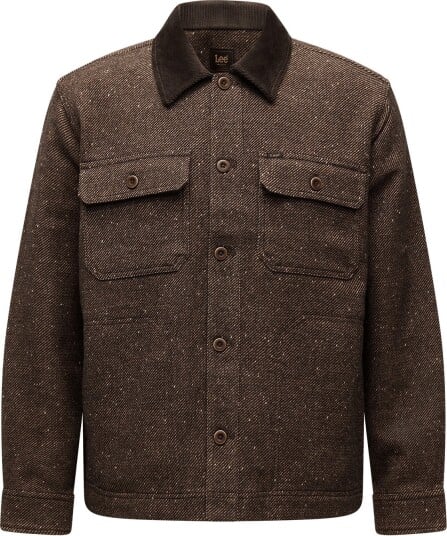 Lee Jeans Cord Collar Mix Overshirt Brown L
