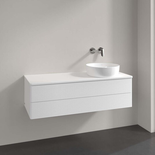 Villeroy & Boch Antao Servantskap med 2 skuffer 120x50x36 cm u/lys Hvit Matt Villeroy & Boch Antao Servantskap med 2 skuffer 120x50x36 cm u/lys Hvit Matt