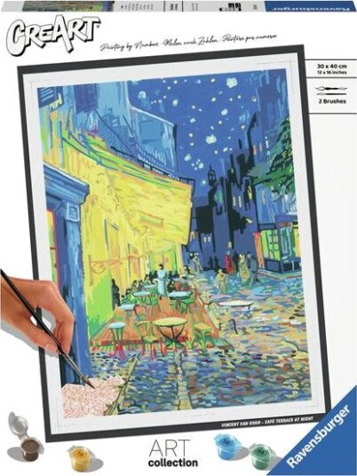 Ravensburger CreArt Mal etter nummer 14+ år Cafe Terrace Van Gogh