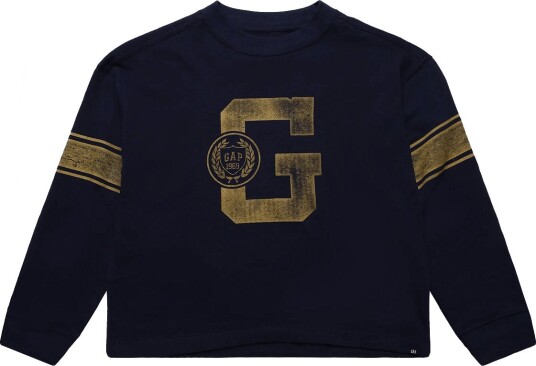 GAP Kids Heavyweight Oversized Graphic T Shirt   Navy   104/110