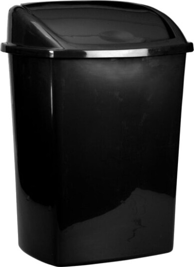 Avfallsbeholder V Part Svart Plast 26 L Med Svinglokk Klargjort For Veggmontering