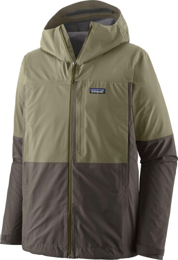 Patagonia Men"s Boulder Fork Rain Jacket Forge Grey W/river Rock Green S