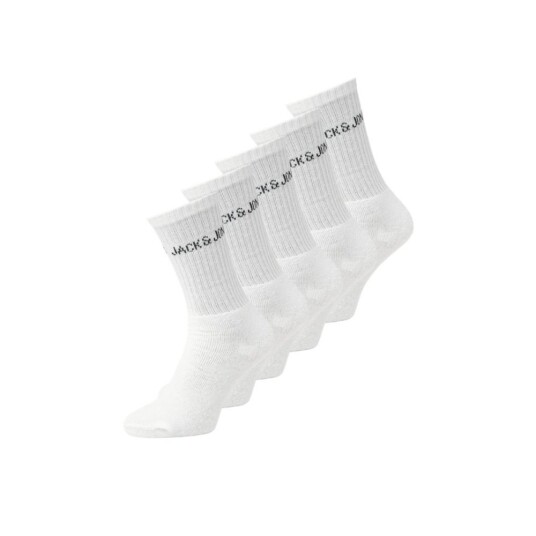 Jack & Jones Tennissokker 5pk Regen White White 33 37 | Barn