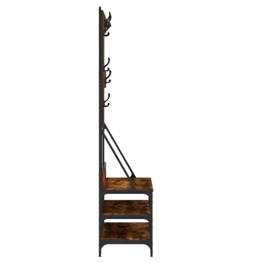 Klesstativ med skooppbevaring røkt eik 100x40x184 cm 8721012196360