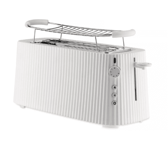 Alessi Plissé Dobbel Brødrister Hvit med Briochevarmer 1700W