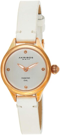 Akribos XXIV Dameklokke AK750WTR Grå/Lær Ø26 mm