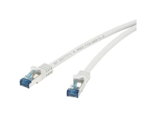 Renkforce Rf-4145277 Rj45 Netværkskabel Patchkabel Cat 6A S/Ftp 0.25 M Grå Med Låsebeskyttelse Flammehæmmende 1 Stk