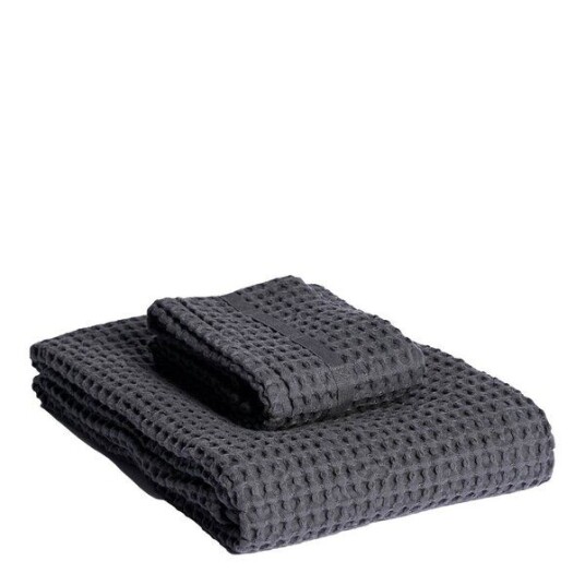 The Organic Company Big Waffle gavesett med håndkle og badelaken dark green The Organic Company Big Waffle gavesett med håndkle og badelaken dark green