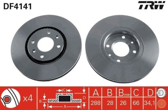 Bremseskive TRW DF4141