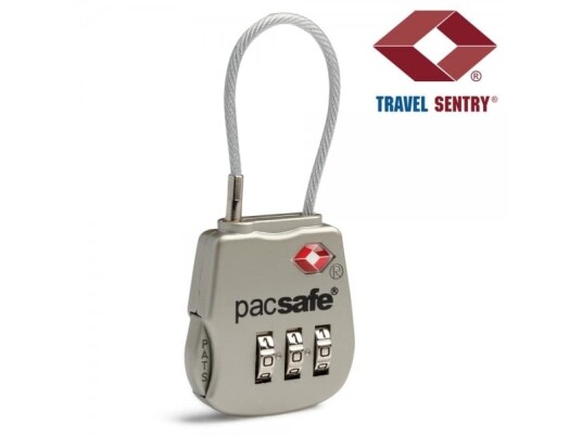 Pacsafe Prosafe 800 TSA Cable Combination Lock Silver