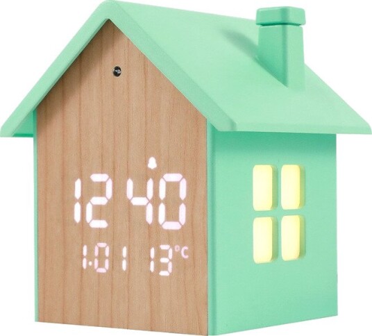 iTotal Birdhouse vekkerklokke - 11,5x9,8x11 cm - Pastellgrønn