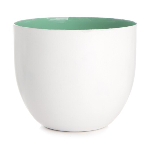 Enjoy Design Lysglass/skål hvit/mint H:8cm